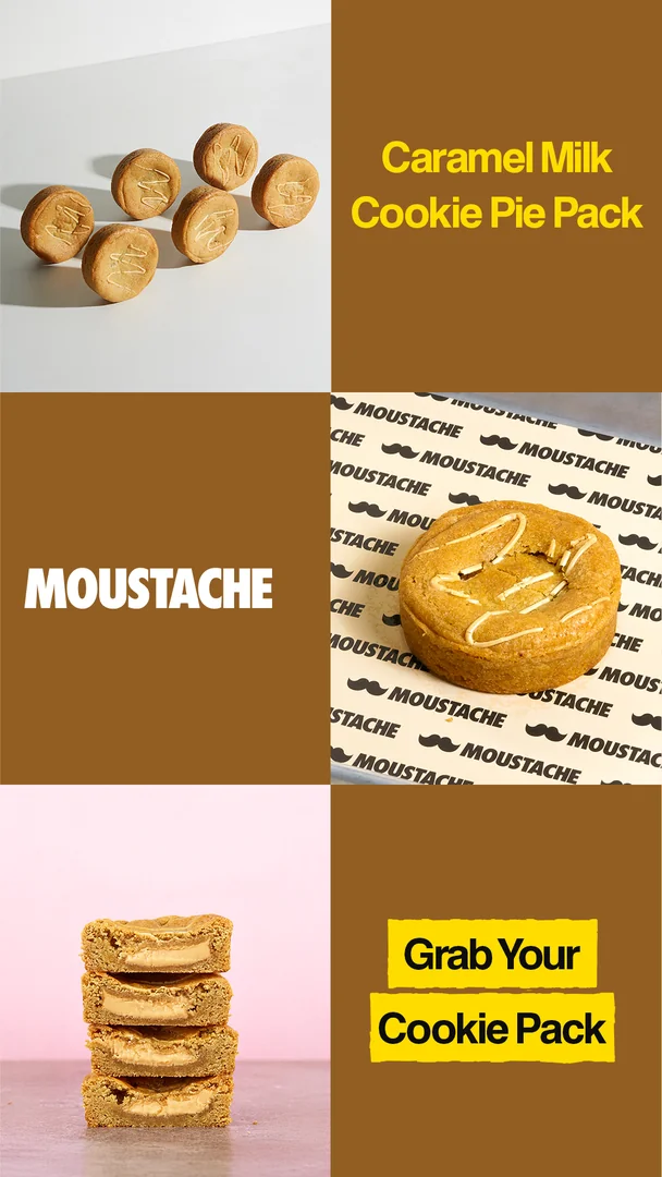 Moustache static ad creative design
